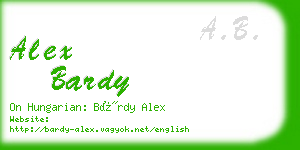 alex bardy business card